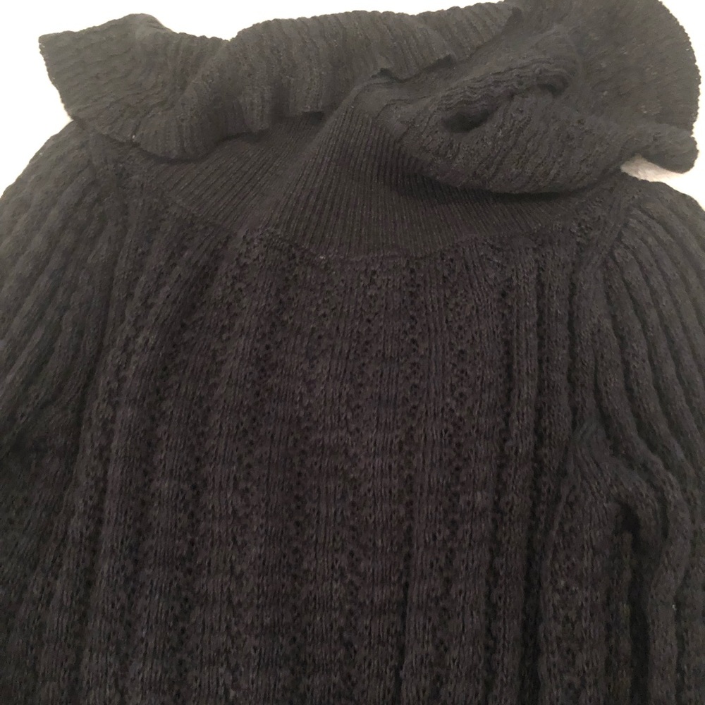 Free People off-the-shoulders black long sleeve sweater size L - Picture 7 of 10